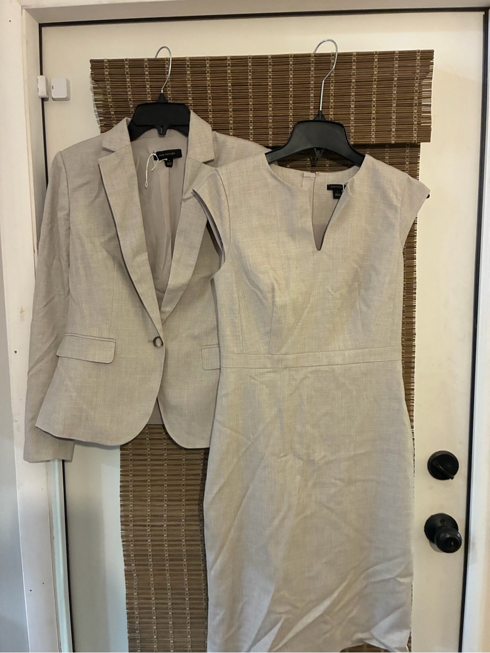 NWOT Ann Taylor Cream Sheath Dress with Matching Blazer